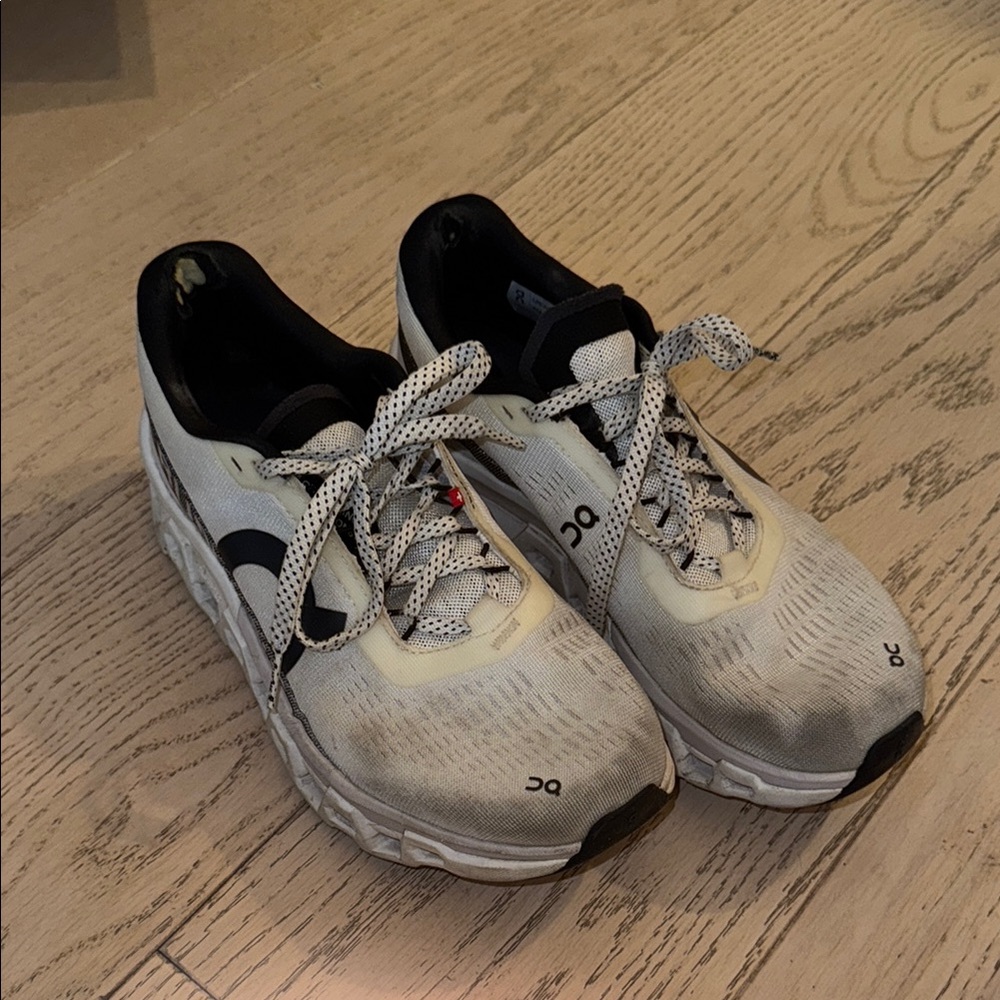 On Running White Black Athletic Shoes